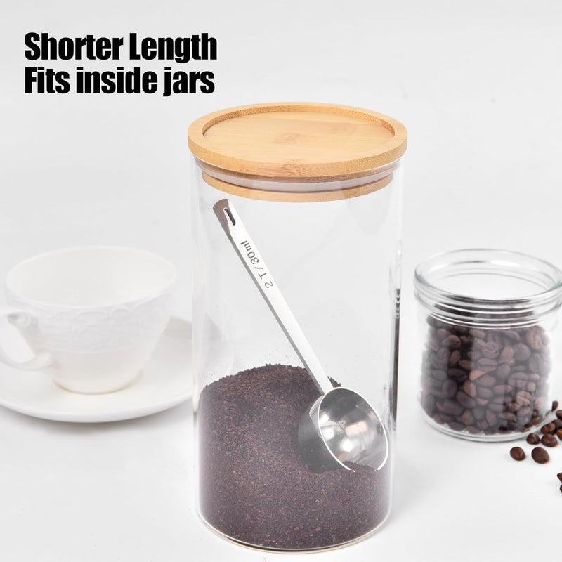 Doosu 18/8 Stainless Steel Coffee Scoop, Food-Grade Metal Measuring Spoon with 4.3in Long Handle, Tablespoon Scooper for Coffee Beans, Ground Coffee, Espresso, Protein Powders, Tea, Sugar (2 Tbsp) - Image 5